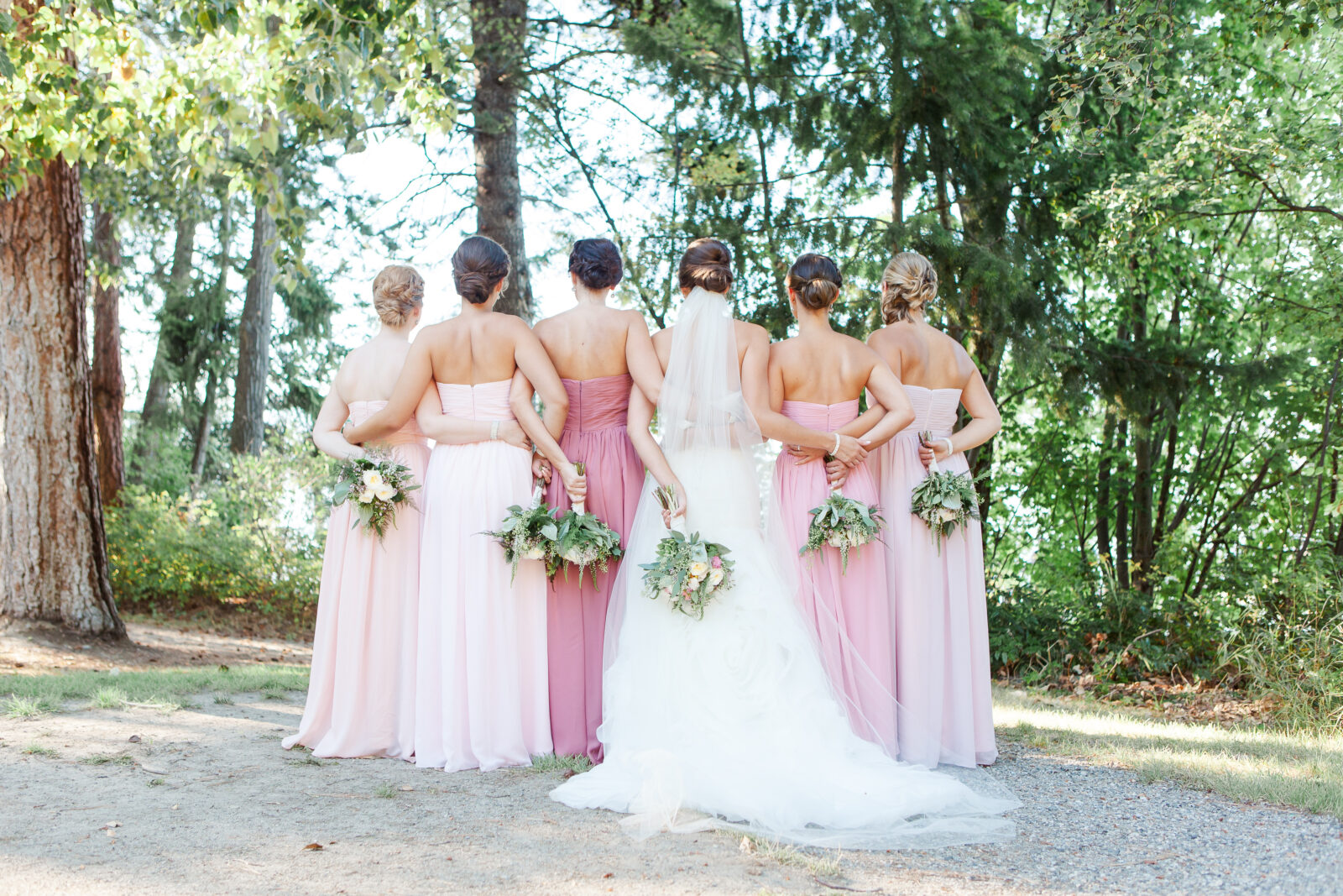 kelowna bridesmaids in pink palette dresses